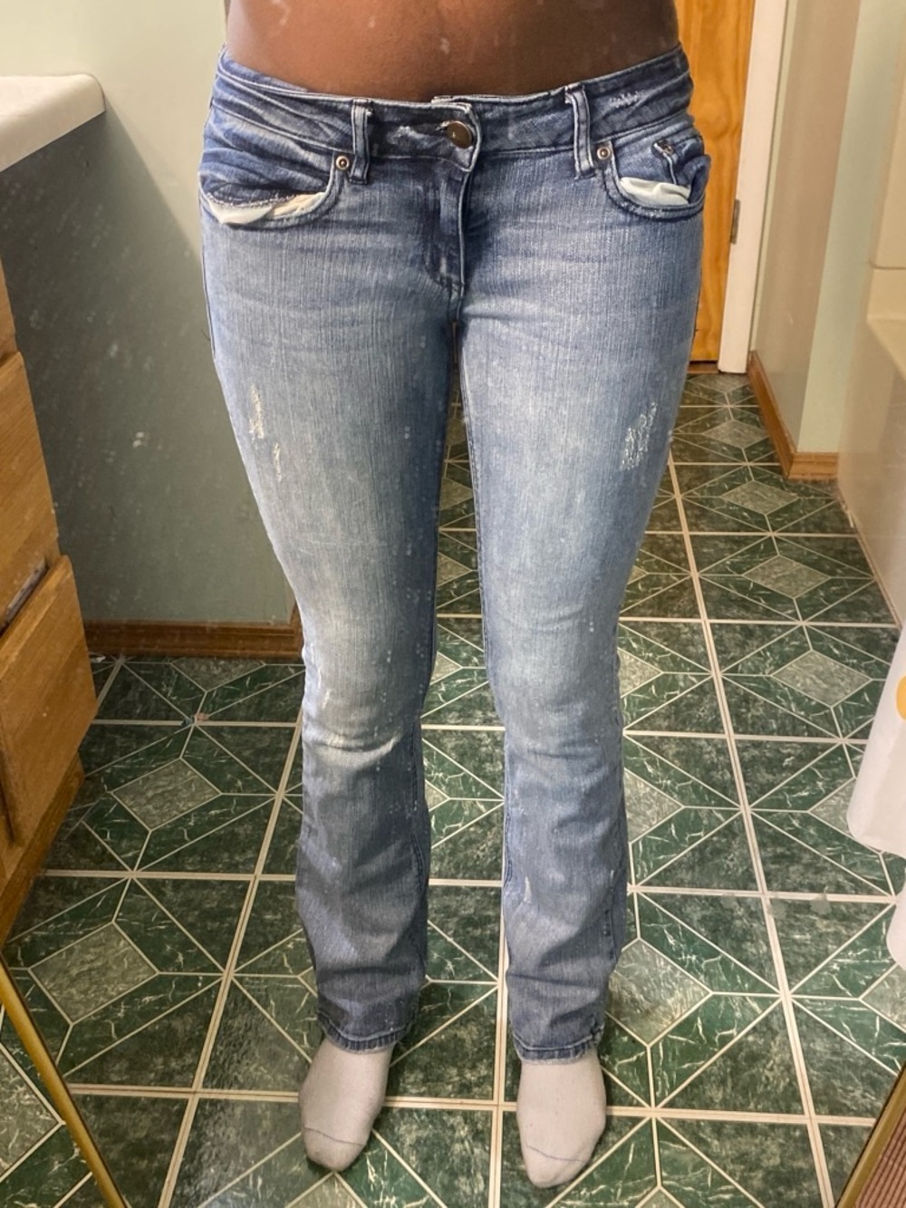 2.1 Denim Faded Blue Flare Jeans